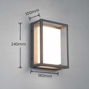 Julkisivuvalaisin Trio Lighting Witham antrasiitti 10,5W 1100lm IP54 2300K, 3000K, 4000K 3CCT