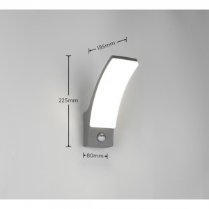 Fassaadivalgusti Trio Lighting Beja liikumisanduriga antratsiit 12,5W 1650lm IP44 4000K päevavalge