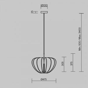 Подвесной светильник Maytoni Cambio светло-серый E27