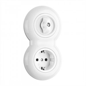 Pistikupesa THPG Portselan valge IP20