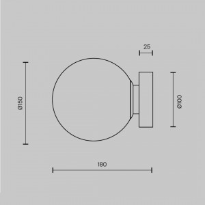Настенный светильник Maytoni Basic form черный / белый E14