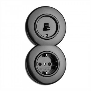 Raam THPG Bakeliit lülitile ja pistikupesale must