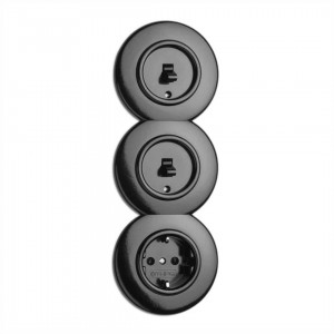 Raam THPG Bakeliit lülitile ja pistikupesale must