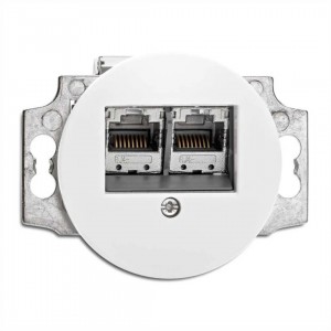 Pistikupesa THPG Portselan Cat.6 2-ne andmesidepesa valge IP20