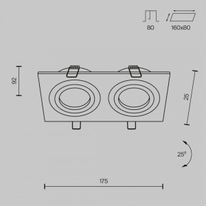 Valgusti raam Maytoni Atom 2 must GU10 IP20