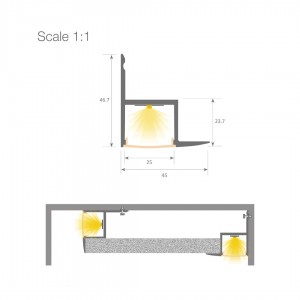 Алюминиевый профиль LUZ NEGRA Kansas 2m серебряный