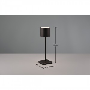 Ladattava pöytälamppu Trio Lighting Fernandez musta 1,5W 130lm CRI80 IP54 2700K,4000K,6000K