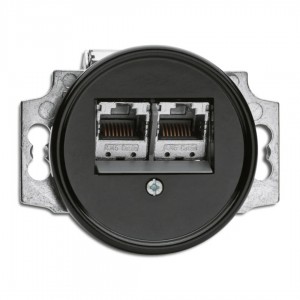 Socket THPG Bakelit Data socket Cat.6 black IP20