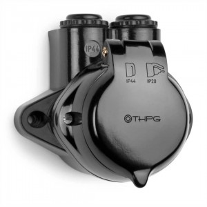 Pistorasia THPG Bakeliit musta IP44