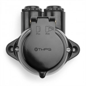 Socket THPG Bakeliit black IP44