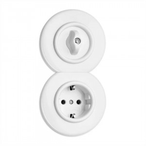 Socket THPG Duroplast white IP20