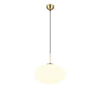 Pendant lamp Trio Lighting Fomento brass / white 230V E27 IP20