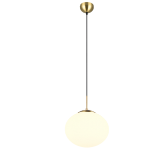 Pendant lamp Trio Lighting Fomento brass / white 230V E27 IP20