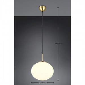 Rippvalgusti Trio Lighting Fomento messing / valge 230V E27 IP20