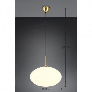 Rippvalgusti Trio Lighting Fomento messing / valge 230V E27 IP20