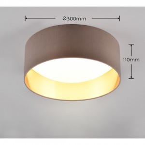 Ceiling lamp Trio Lighting Locarno taupe 12W 1600lm IP20 switch dimmer 830