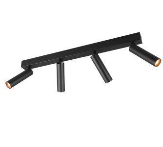 Spotvalgusti Trio Lighting Ambala 4 must 22W 2000lm CRI80 IP20 switch dimmer 2300K, 3000K, 4000K 3CCT