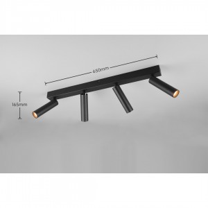 Spotlight Trio Lighting Ambala 4 black 22W 2000lm CRI80 IP20 switch dimmer 2300K, 3000K, 4000K 3CCT