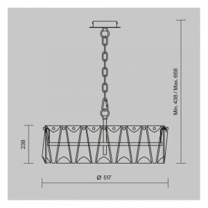 Pendant lamp Maytoni Puntes 6 chrome 60W E14 IP20