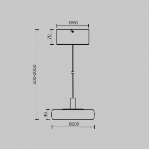 Pendant lamp Maytoni Bergamo black 13W 800lm 100° IP20 DIMMABLE 3000K warm white