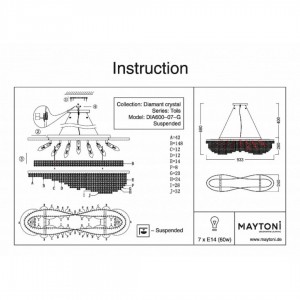 Люстра Maytoni Toils золотой 60W E14 IP20