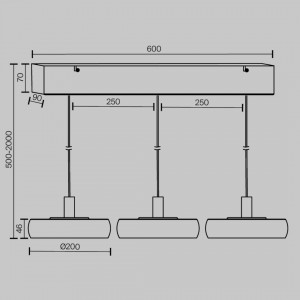 Rippvalgusti Maytoni Float must 25W 2000lm 100° IP20 DIMMABLE 3000K soe valge