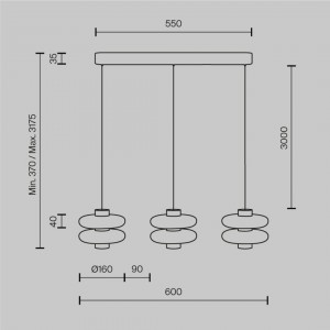 Pendant lamp Maytoni Nuvem brown 23W 2450lm 120° IP20 DIMMABLE 830