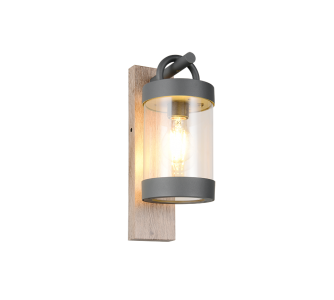 Fassaadivalgusti Trio Lighting Sambesi hämaanduriga naturaalne puit E27 IP44