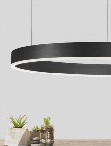 Pendant lamp Nova Luce Motif black 60W 4165lm IP20 DIMMABLE 2700K-6000K warm + cold  white