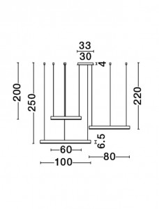 Riippuvalaisin Nova Luce Motif kultainen 110W 6160lm IP20 TRIAC 3000K lämmin valkoinen