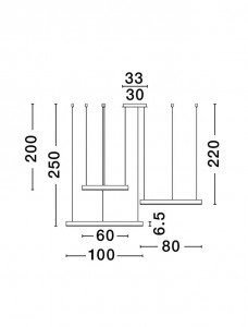 Riippuvalaisin Nova Luce Motif valkoinen 110W 6160lm IP20 TRIAC 3000K lämmin valkoinen