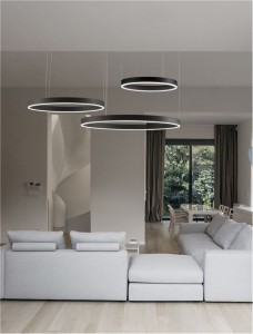 Pendant lamp Nova Luce Motif black 110W 6160lm IP20 TRIAC 3000K warm white