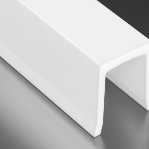 Aluminium profile cover LUMINES Solid, 2m, milky 57%