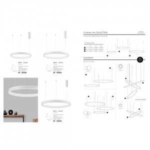 Pendant lamp Nova Luce Motif white 50W 3360lm IP20 TRIAC 3000K warm white