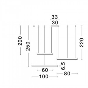 Riippuvalaisin Nova Luce Motif musta 110W 6160lm IP20 TRIAC 2700K-6000K