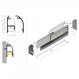 Aluminium profile TOPMET Way10 2m aluminum