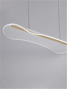Pollarvalgusti Nova Luce Agos läbipaistev / kuldne 230V 34W 2562lm IP20 TRIAC 3000K soe valge