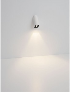 Upotettava julkisivuvalaisin Nova Luce Soren valkoinen 230V 3W 144lm IP65 3000K lämmin valkoinen