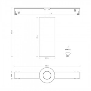 Siinivalgusti Karizma Luce Dea Juno-Q1 XS on/off must 48V 7W 500lm 34° IP20 930