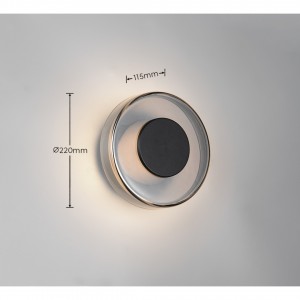 Seinävalaisin Trio Lighting Celeste musta 230V 10W 1100lm switch dimmer 3000K lämmin valkoinen
