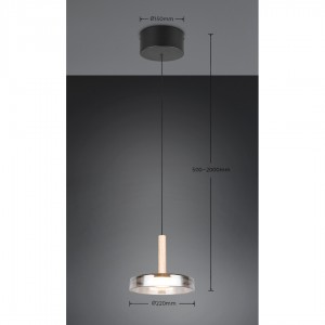 Rippvalgusti Trio Lighting Celeste must 230V 10W 1100lm switch dimmer 830