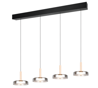 Rippvalgusti Trio Lighting Celeste 4 must 230V 30W 3000lm IP20 switch dimmer 830