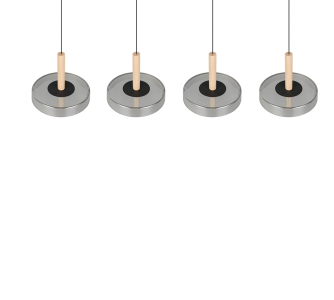 Pendant lamp Trio Lighting Celeste 4 black 230V 30W 3000lm IP20 switch dimmer 830