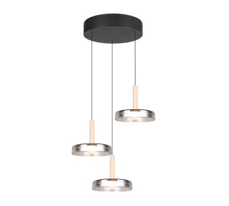 Rippvalgusti Trio Lighting Celeste 3 must 230V 22,5W 2250lm IP20 switch dimmer 830