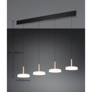 Rippvalgusti Trio Lighting Celeste 4 beež 230V 30W 3000lm IP20 switch dimmer 830