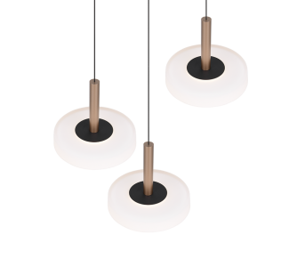 Pendant lamp Trio Lighting Celeste 3 beige 230V 22,5W 2250lm IP20 switch dimmer 830