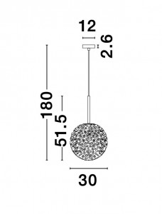 Rippvalgusti Nova Luce Mirano läbipaistev 230V E27 IP20