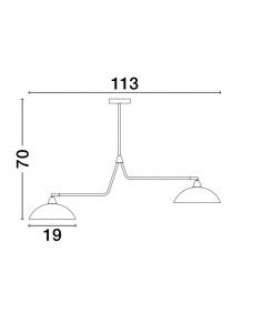 Pendant lamp Nova Luce Mirba 2 black / golden 230V E27 IP20