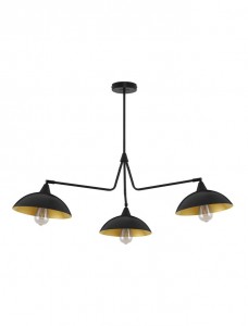 Rippvalgusti Nova Luce Mirba 3 must / kuldne 230V E27 IP20