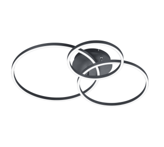 Ceiling lamp Trio Lighting Winona RGBW black 28W 3200lm CRI80 IP20 2700K-6500K warm + cold  white